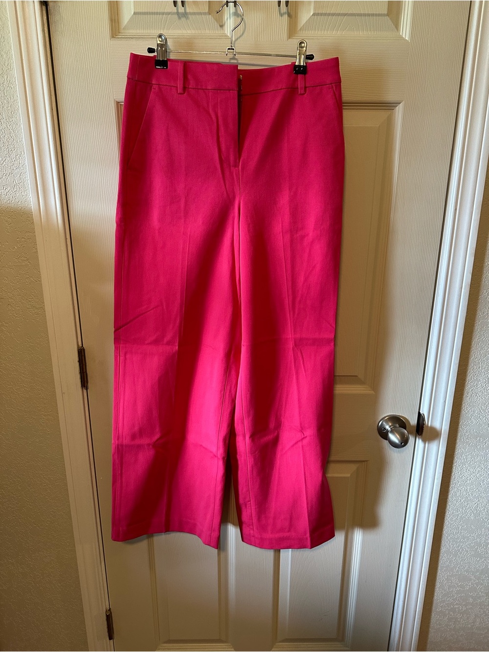J. Crew Wide-Leg Pants in Hot Pink